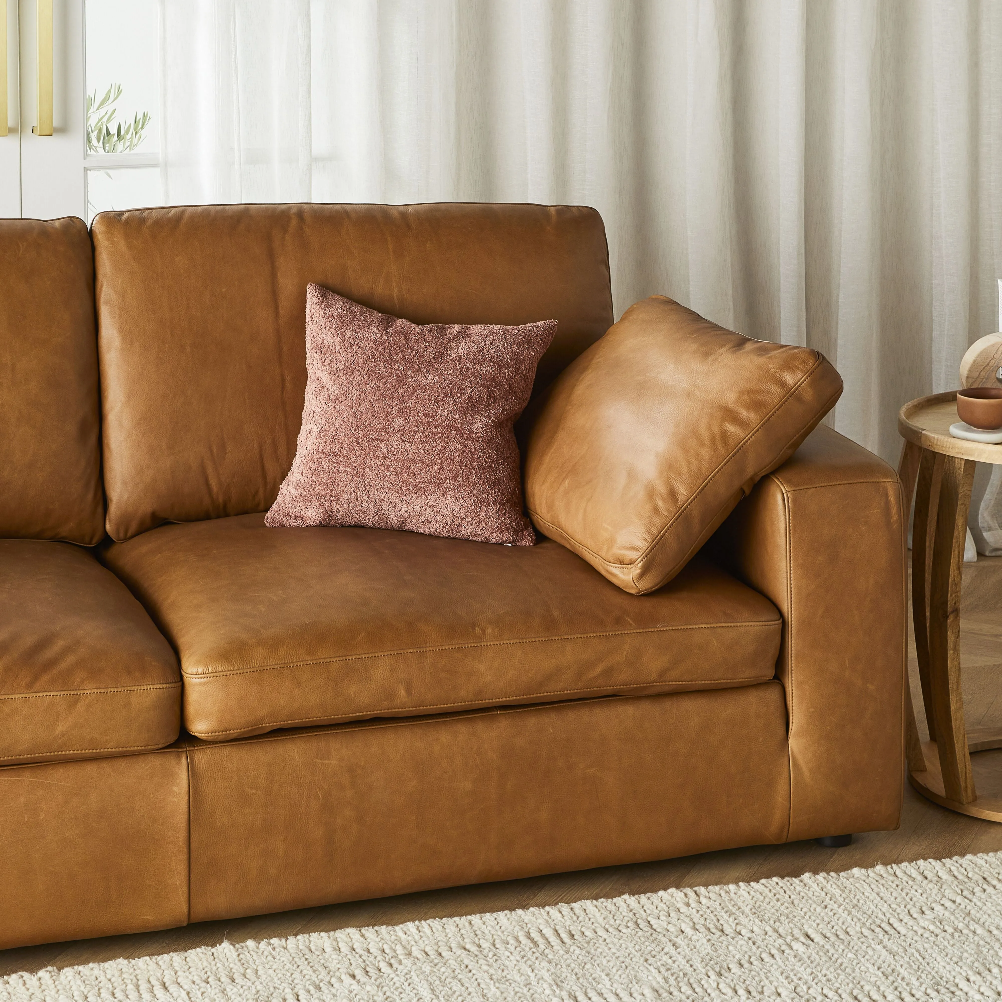 Blakely 3 Seater Leather Sofa Dakota Light Chestnut