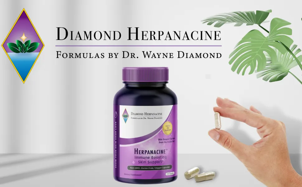 Diamond Herpanacine, Natural Skin Care and Immune Support - Vitamins to Help Clear Skin - Complete Skin and Immune System Support from the Inside Out - Made with Natural Ingredients - (100 Count)
