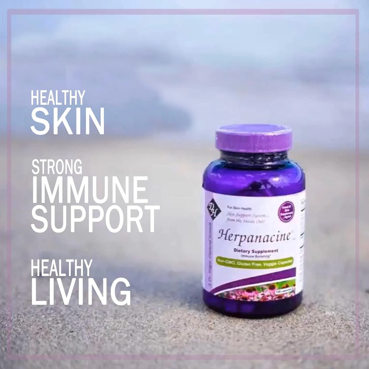 Diamond Herpanacine, Natural Skin Care and Immune Support - Vitamins to Help Clear Skin - Complete Skin and Immune System Support from the Inside Out - Made with Natural Ingredients - (100 Count)