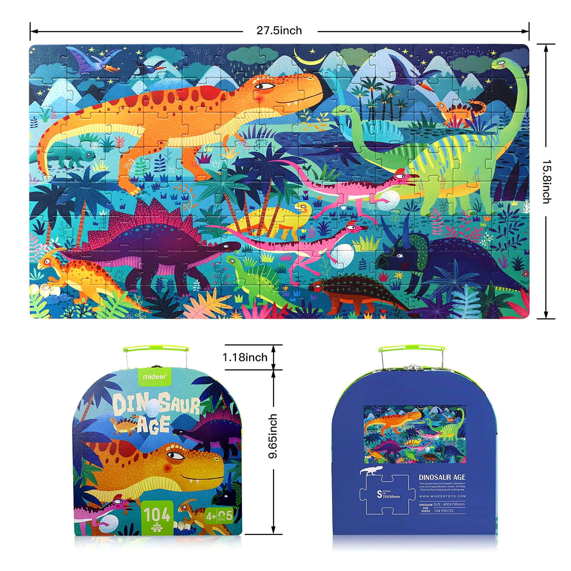 DinoDreams Adventure Puzzle - 104 Pieces for Engaging Prehistoric Age Exploration Fun