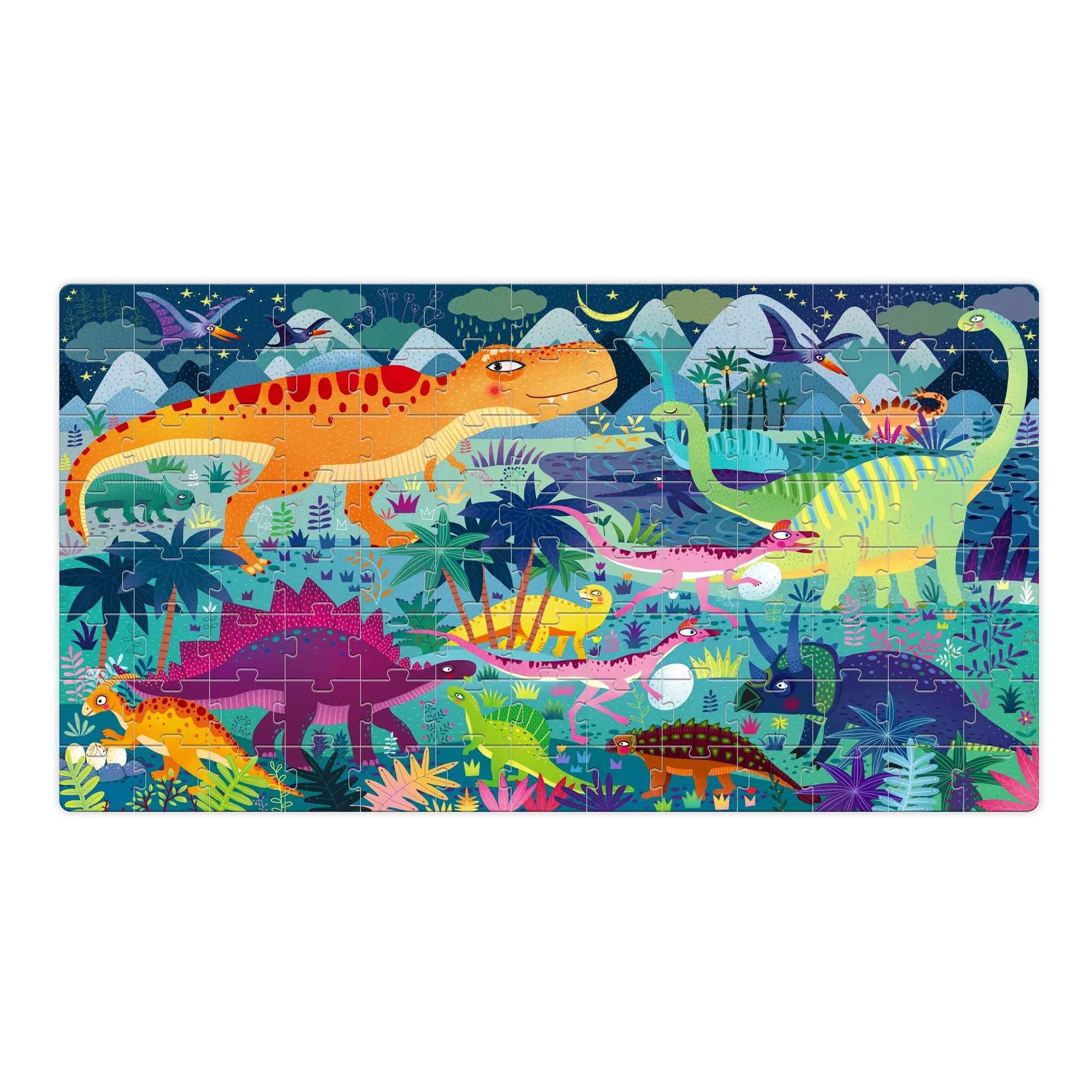 DinoDreams Adventure Puzzle - 104 Pieces for Engaging Prehistoric Age Exploration Fun