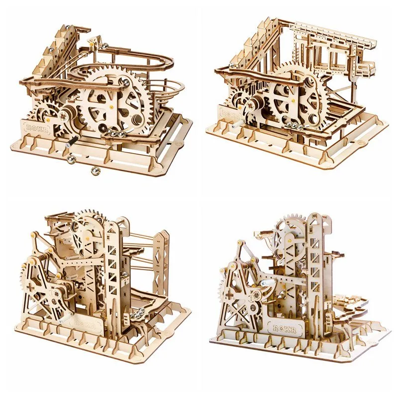 DIY Marble Run Game Laser Cutting 3D Wooden Puzzle Game