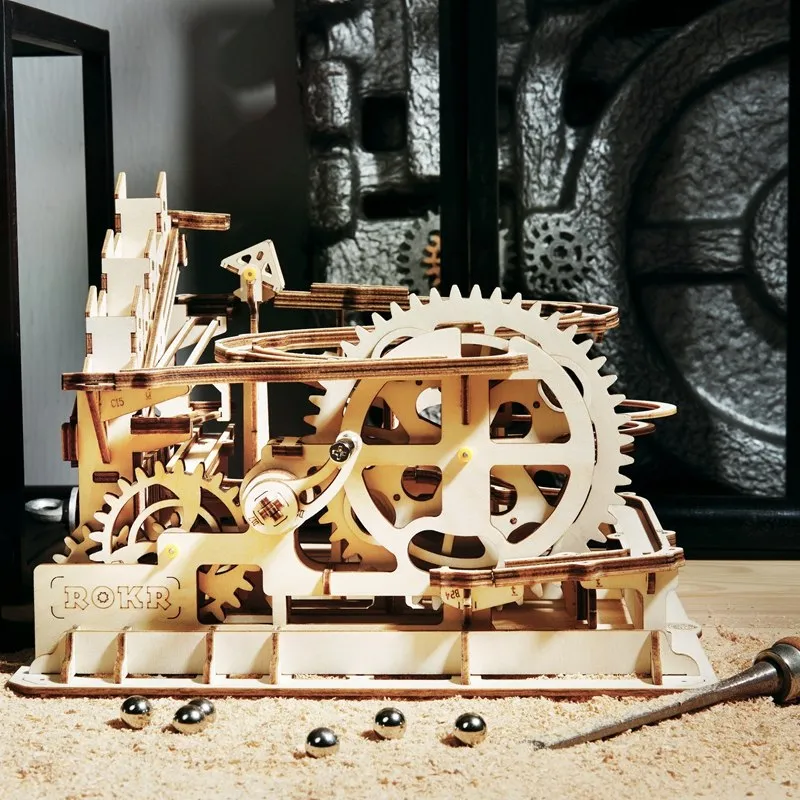 DIY Marble Run Game Laser Cutting 3D Wooden Puzzle Game