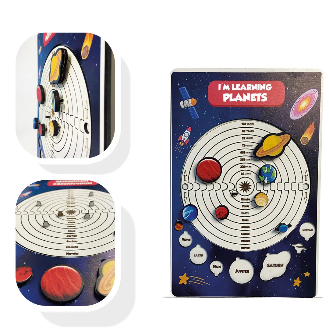 Educational Toy I am Learning Planets Puzzle 20x20cm MB52