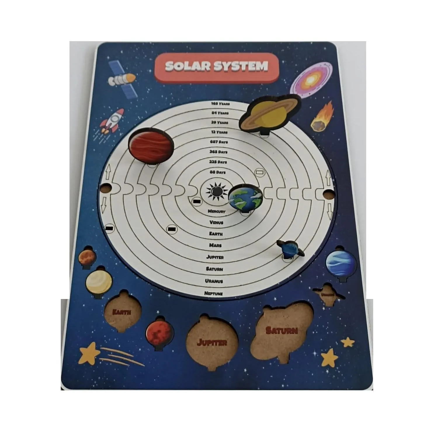 Educational Toy I am Learning Planets Puzzle 20x20cm MB52