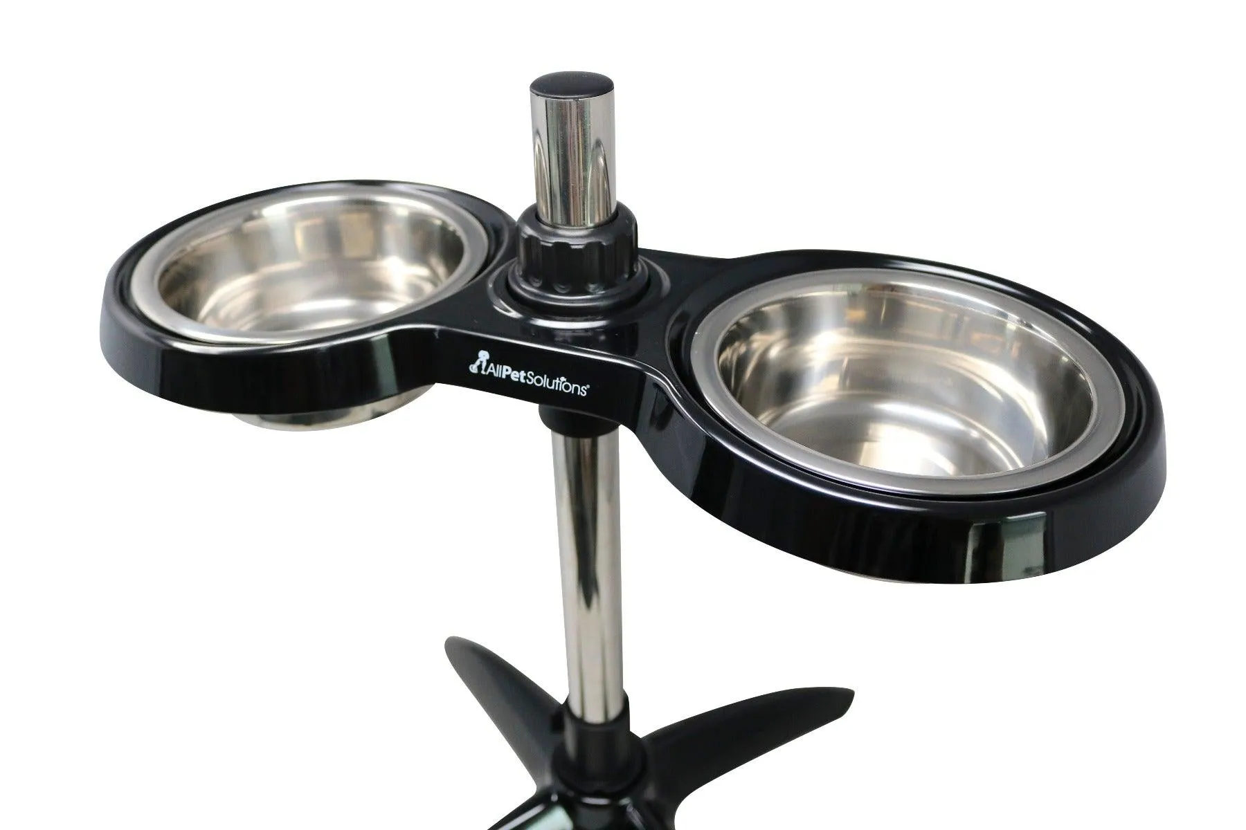 Elevated Adjustable Dog Bowl Black M/L