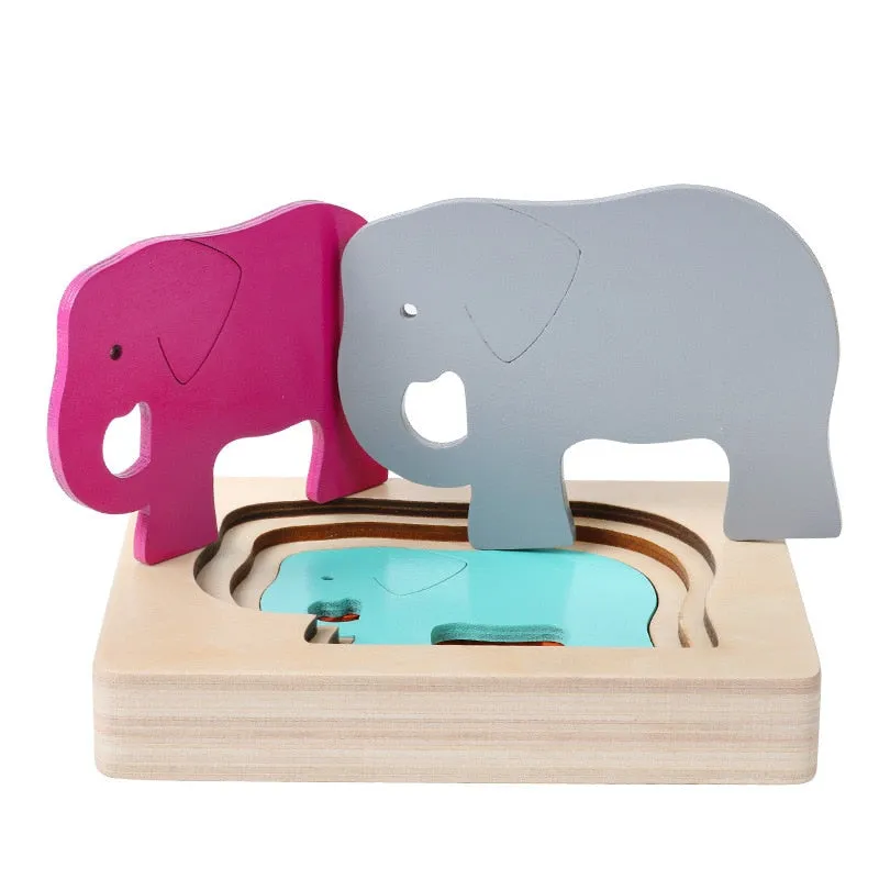 Interactive 3D Animal Puzzle for Kids - Fun Wooden Learning Toy