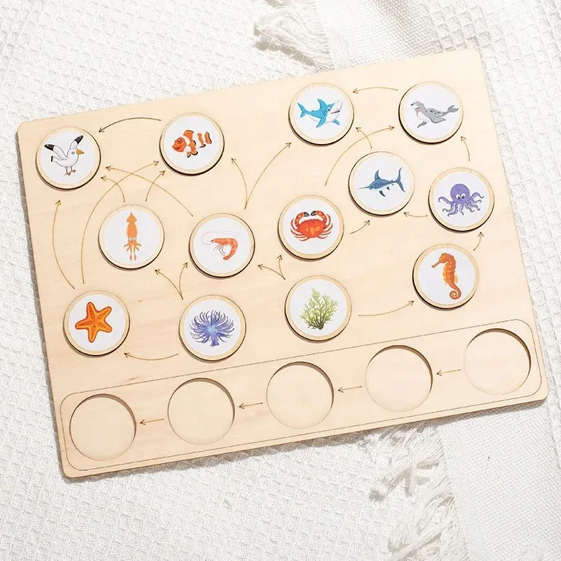 Montessori Animal Ecological Food Chain Cognition Board