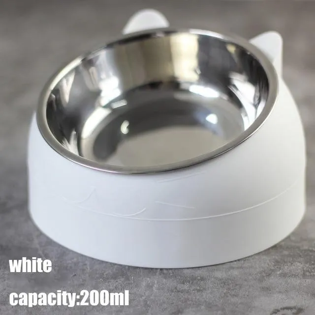 Oblique Mouth Single Cat Bowl
