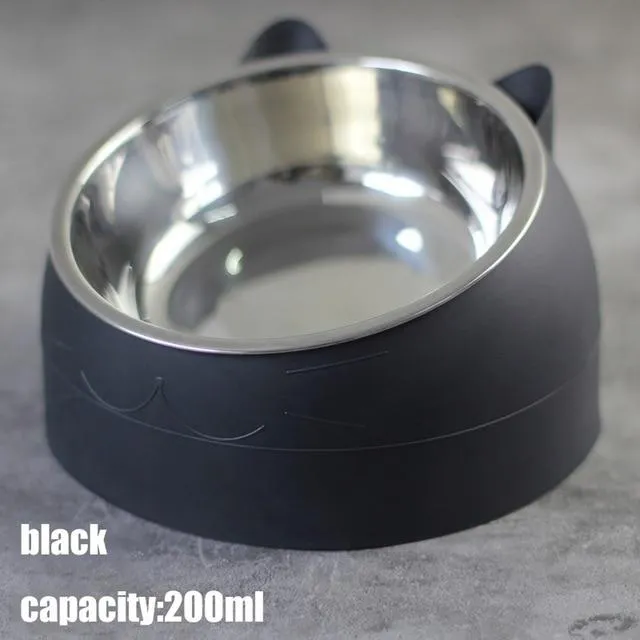 Oblique Mouth Single Cat Bowl