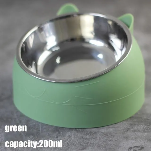 Oblique Mouth Single Cat Bowl
