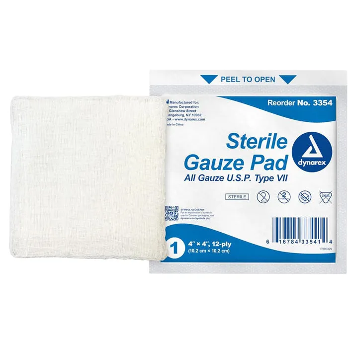 Sterile Gauze Pads, 12 Ply Type VII, USP 100/Box