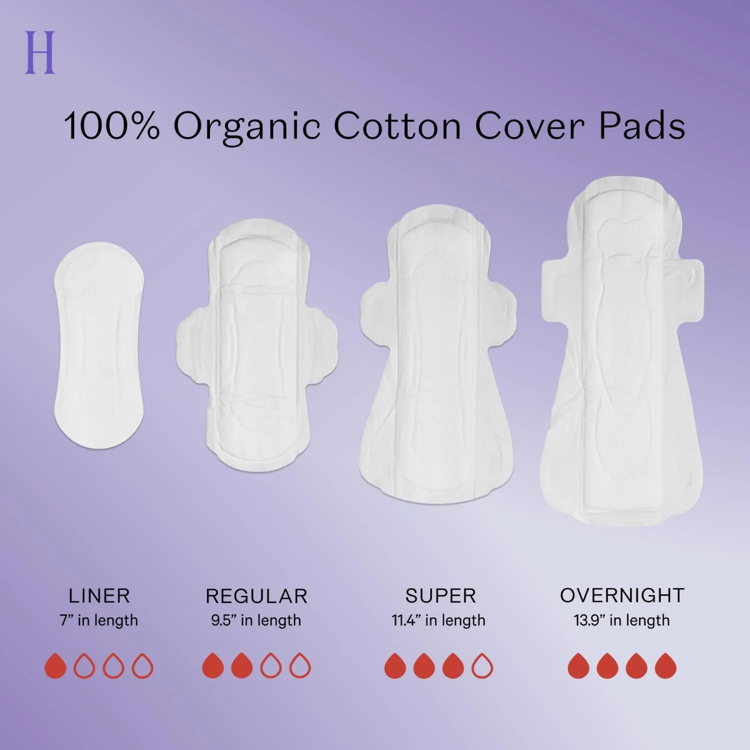 The Honey Pot Company Organic Regular Flow Pads With Wings 20 Ct Cotton